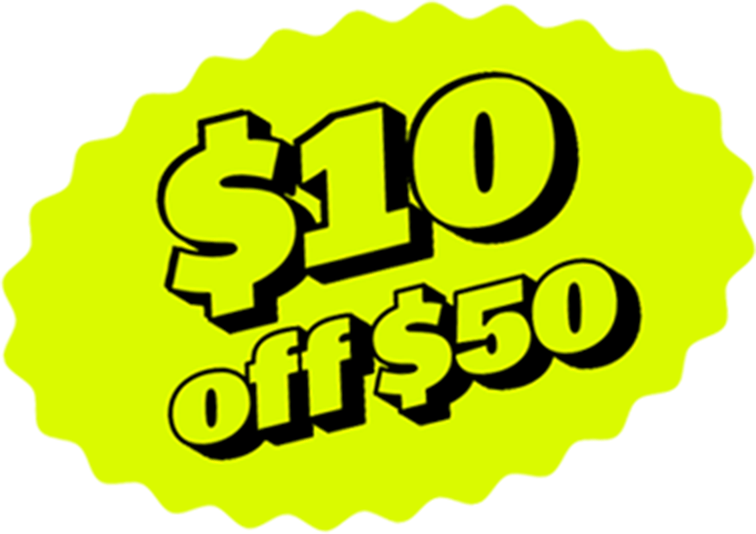 $10 off $50