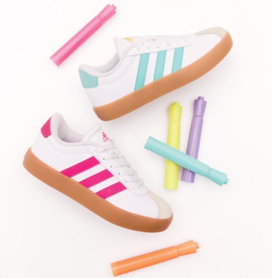 two adidas colorful sneakers 