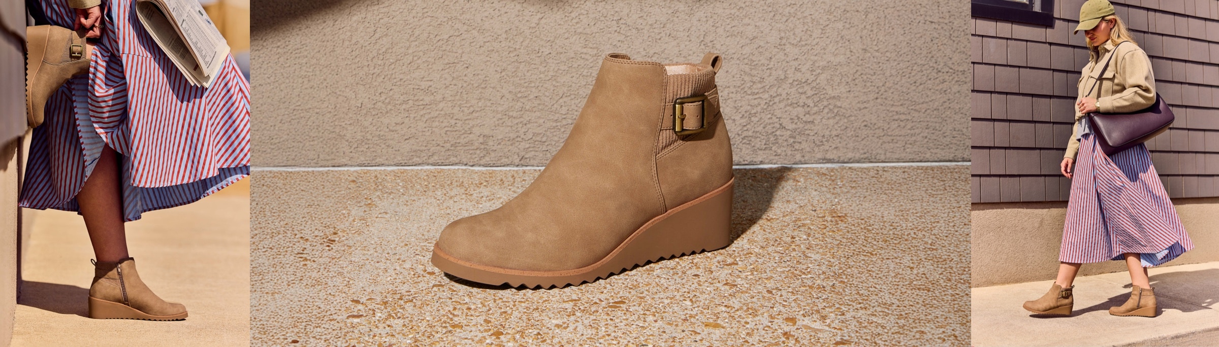 Nude colored brown booties