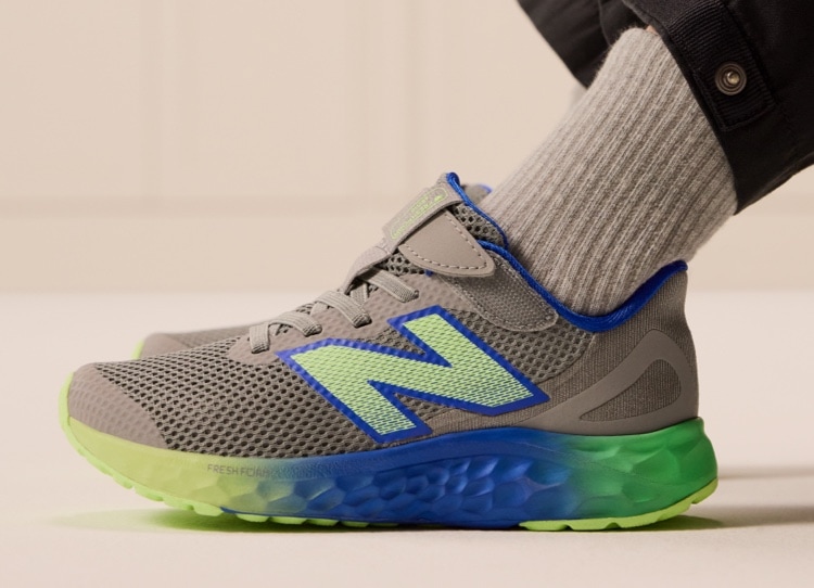 New Balance sneakers for back to school in bue and green