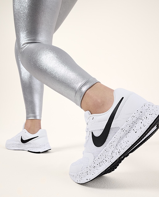 white and black nike sneakers