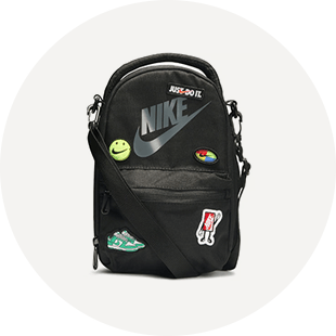 black nike backpack with patches