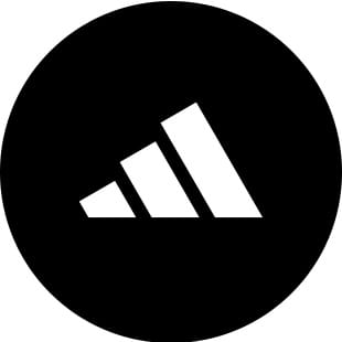 black circle with white adidas logo