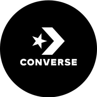black circle with white converse logo