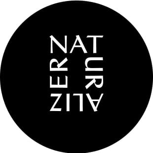 black circle with white naturalizer logo