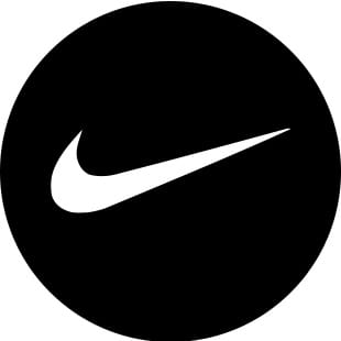 black circle with white nike logo