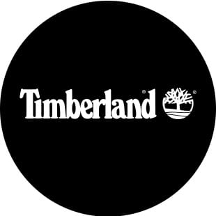 black circle with white timberland logo