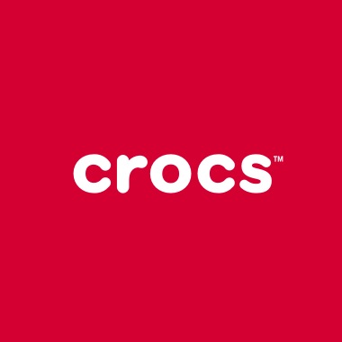 crocs logo with red background