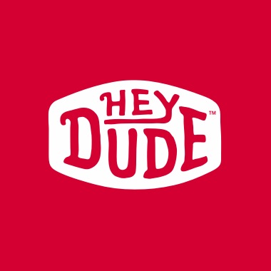 heydude logo with red background