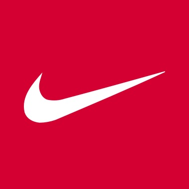 nike logo with red background