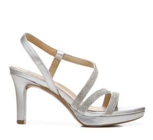 silver strappy formal heel