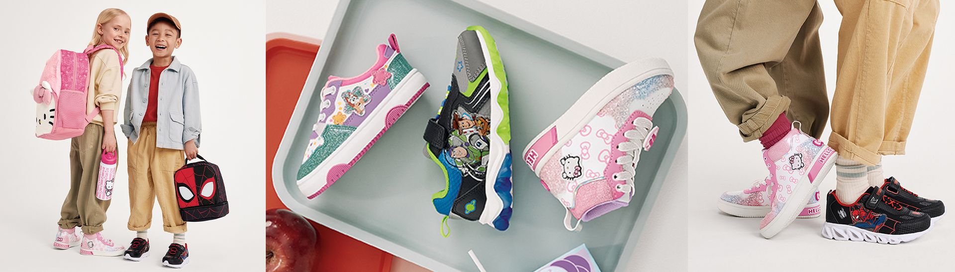 kids wearing kids character shoes and accessories