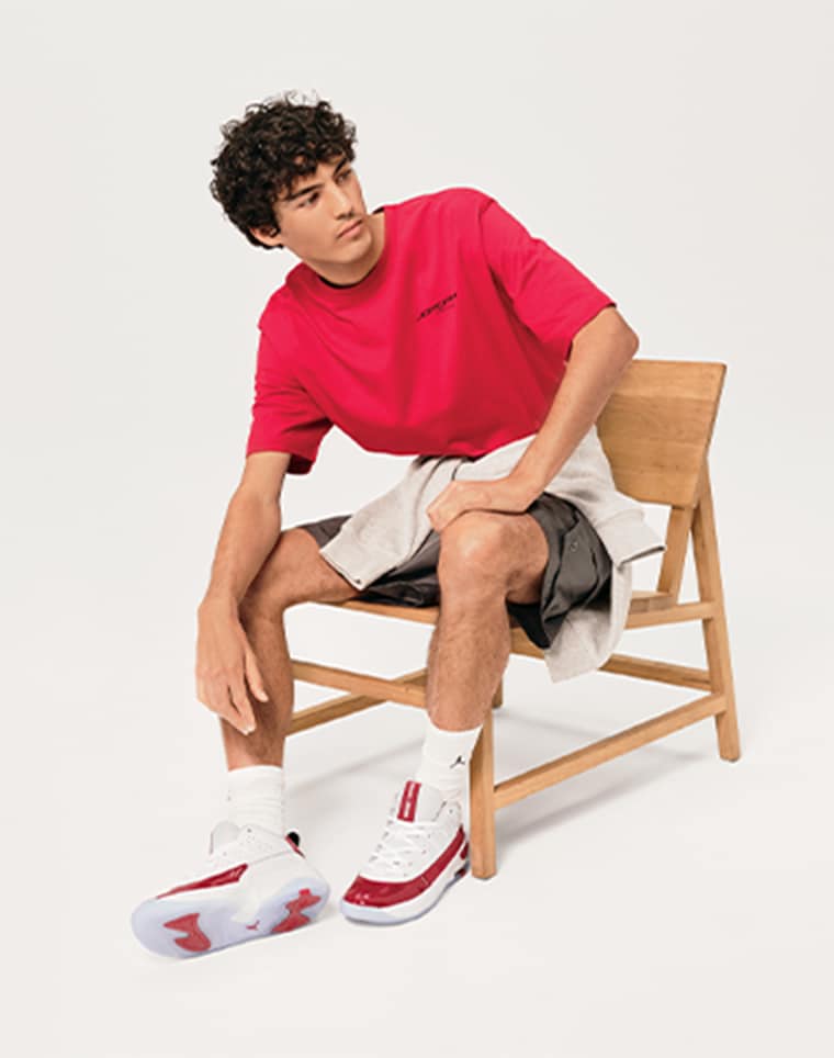 man wearing Jordan sneakers