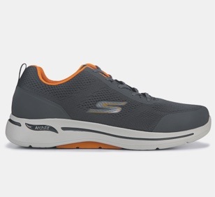 Men's Skechers Arch Fit Grey/Orange, walking shoe