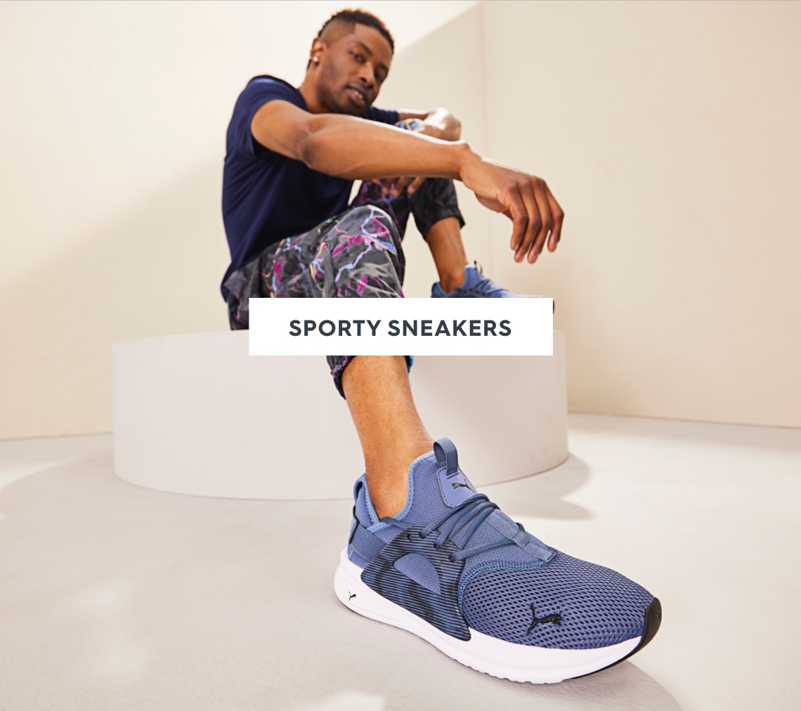 Blue sporty sneakers