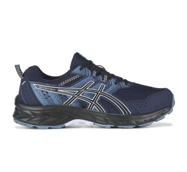 navy blue asics trail outdoor sneakers