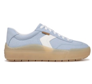 light blue sneaker with gum sole