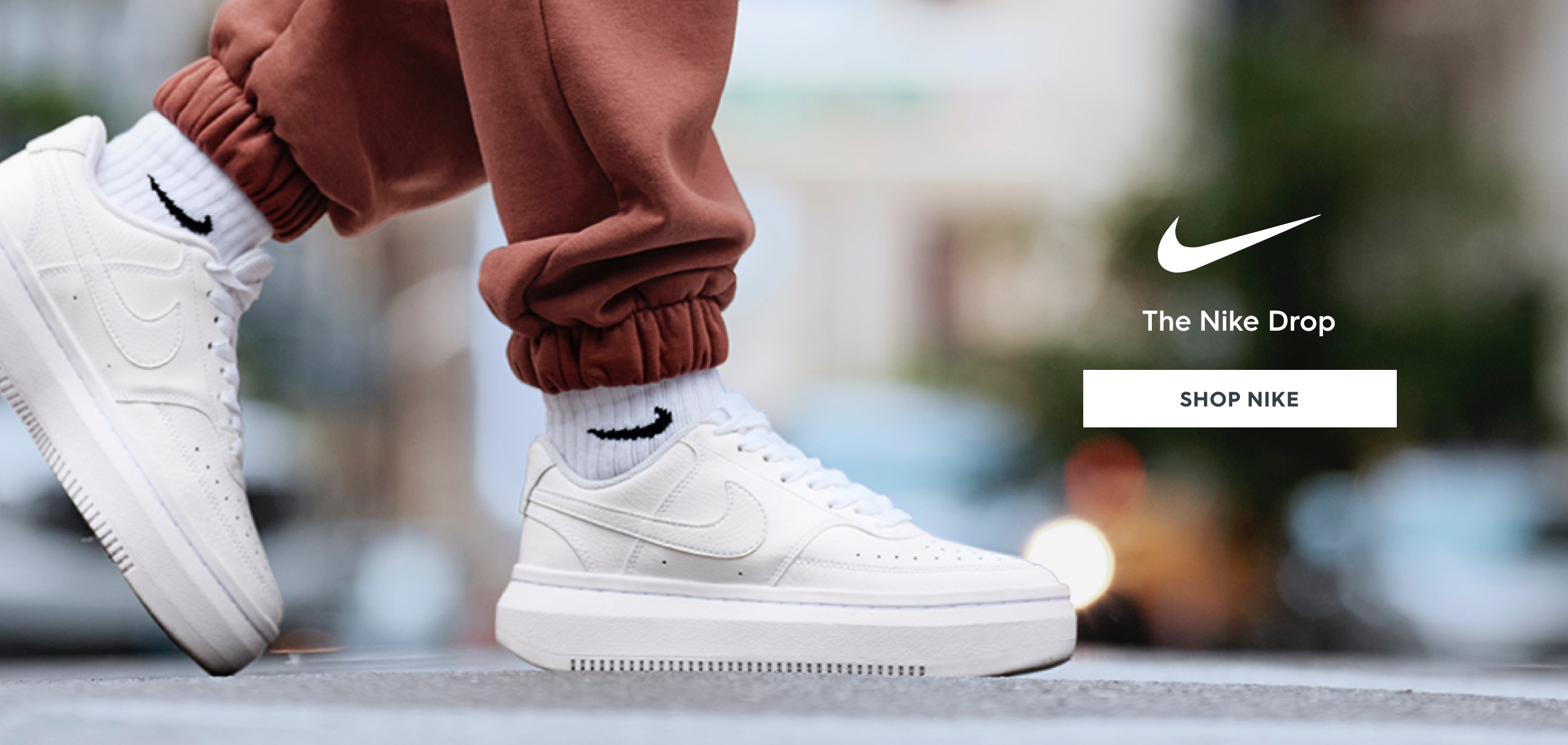 White Nike Court Vision Alta platform sneakers