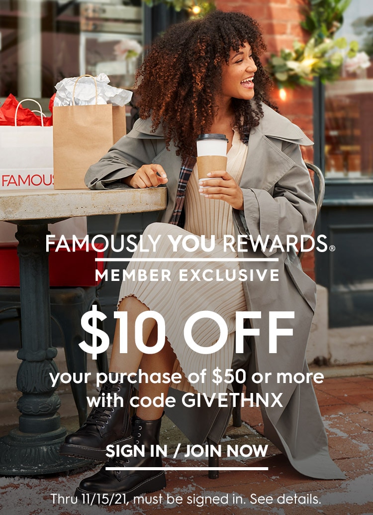 Famous footwear $10 off $50 cheap