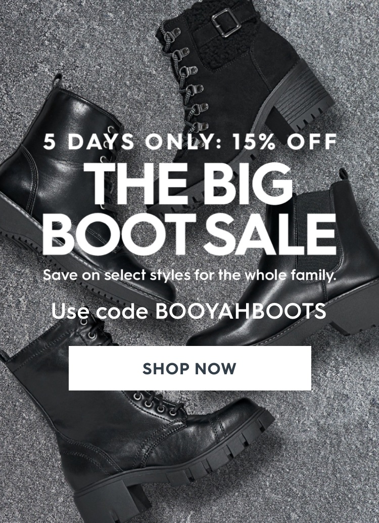 15% off select boots for the family