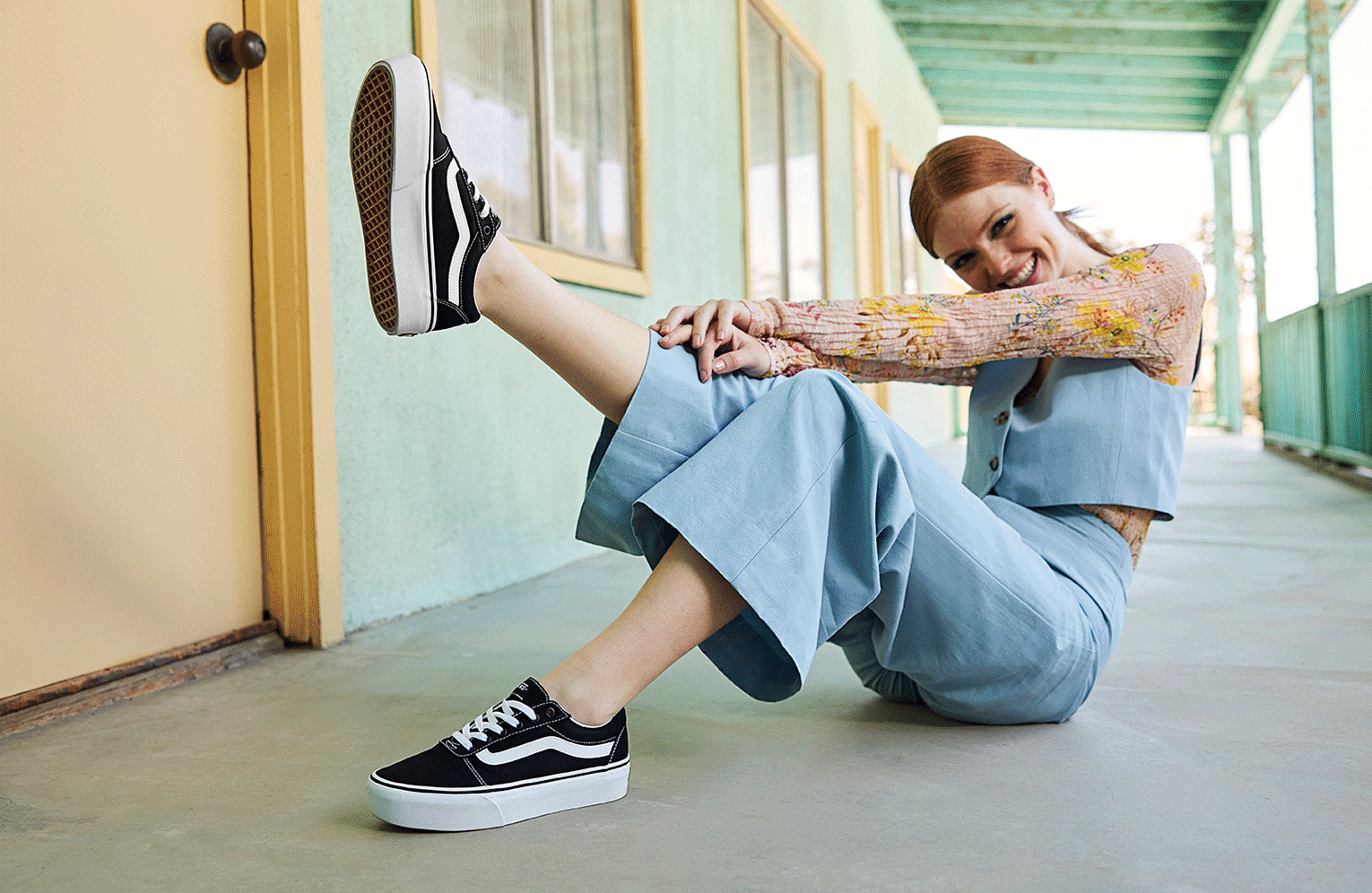 gif showing shoe trends such as vans, nike, pumps, and ankle boots