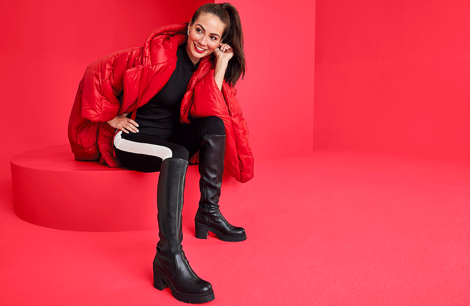 models wearing different brands and styles of shoes