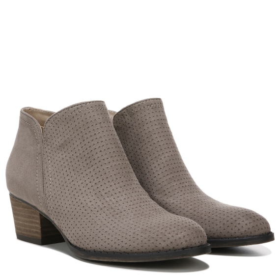 gray lifestride ankle boots with heel