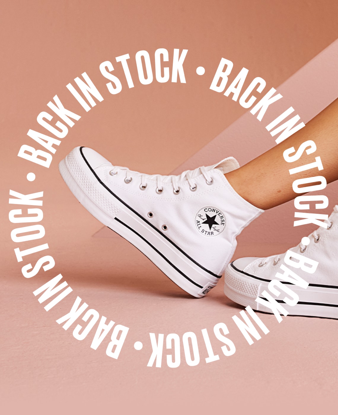 Back in Stock: White Converse platform sneakers