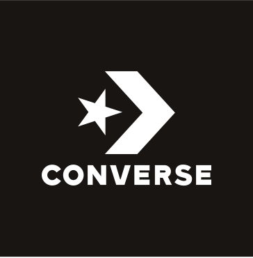 white converse logo on black background