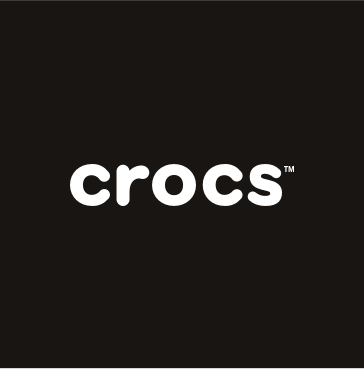 white crocs logo on black background