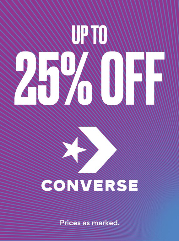 Up to 25% OFF Converse. prices as marked