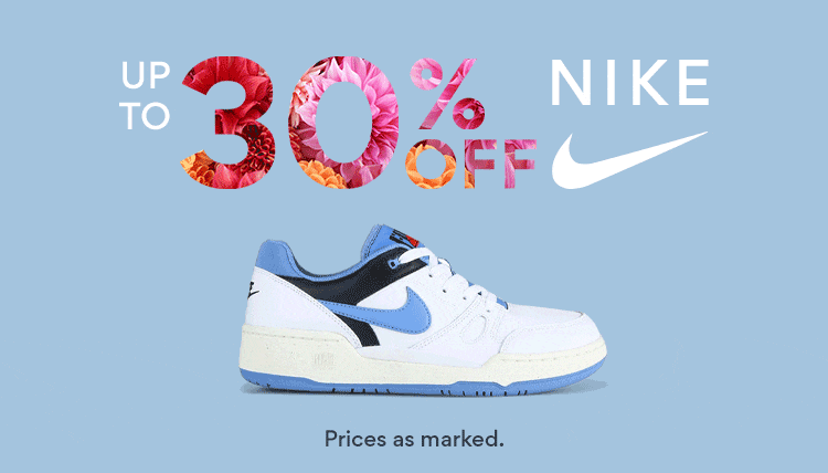 up to 30% off nike. prices as marked