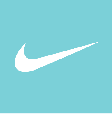 nike logo with turquoise background