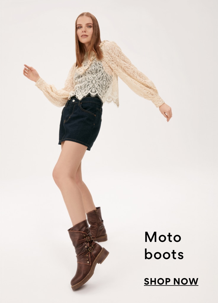 brown moto boots