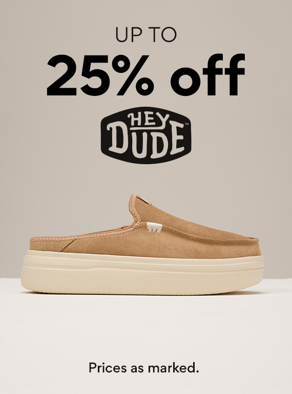 up to 25% off HEYDUDE