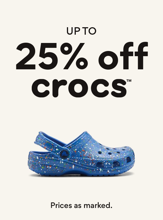 up to 25% off crocs