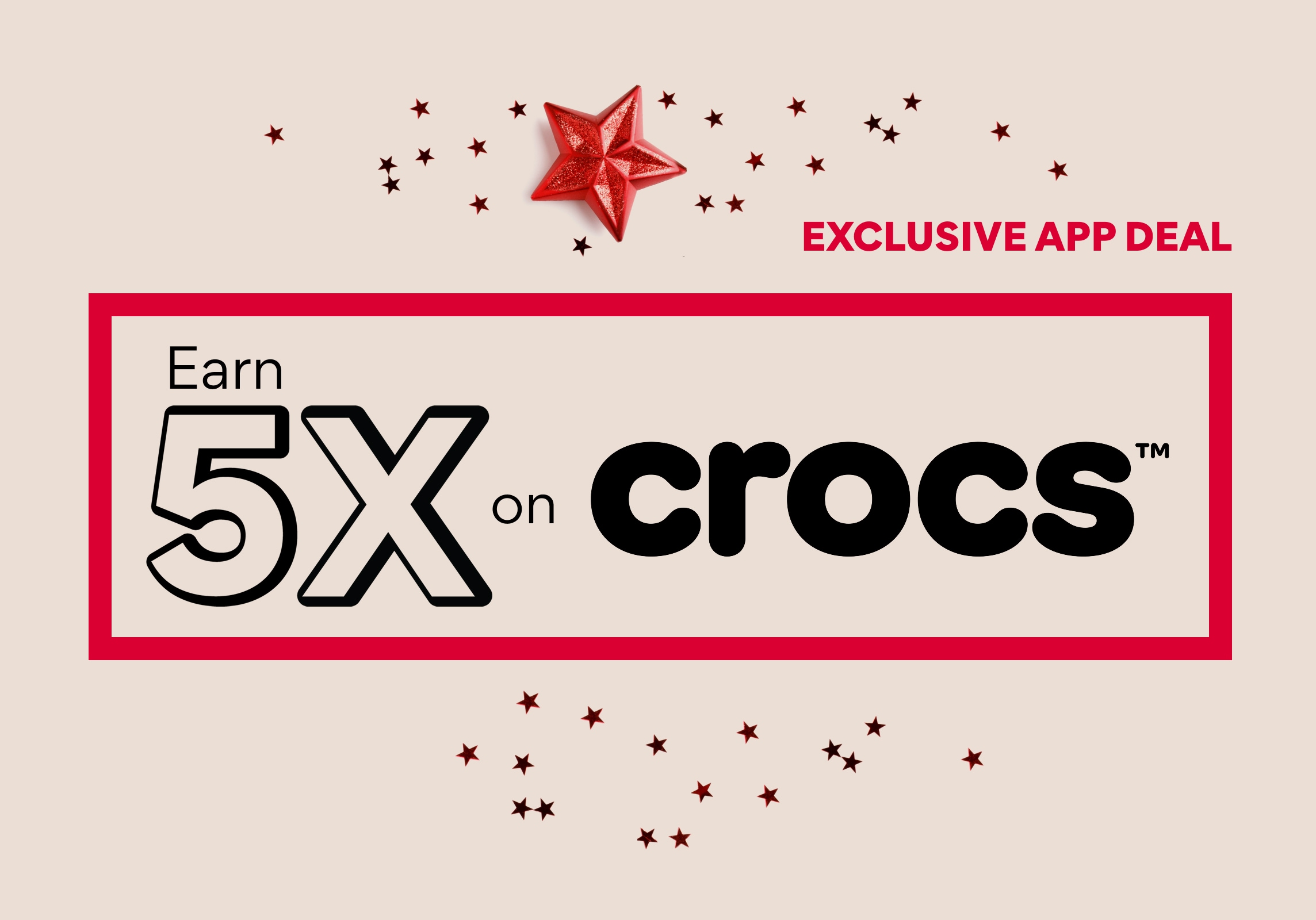 Exclusive App Deal Earn 5X on Crocs