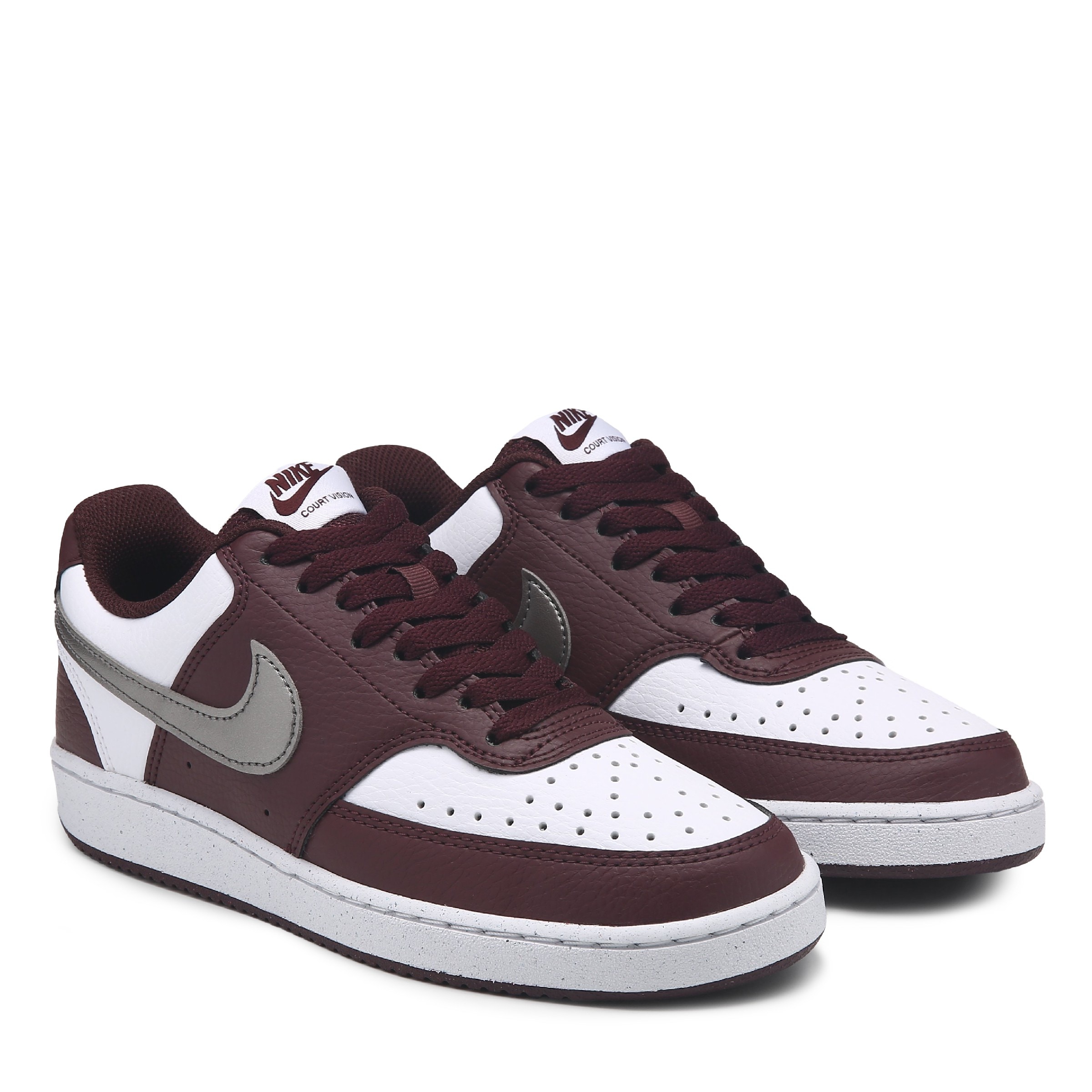 maroon nike court sneakers