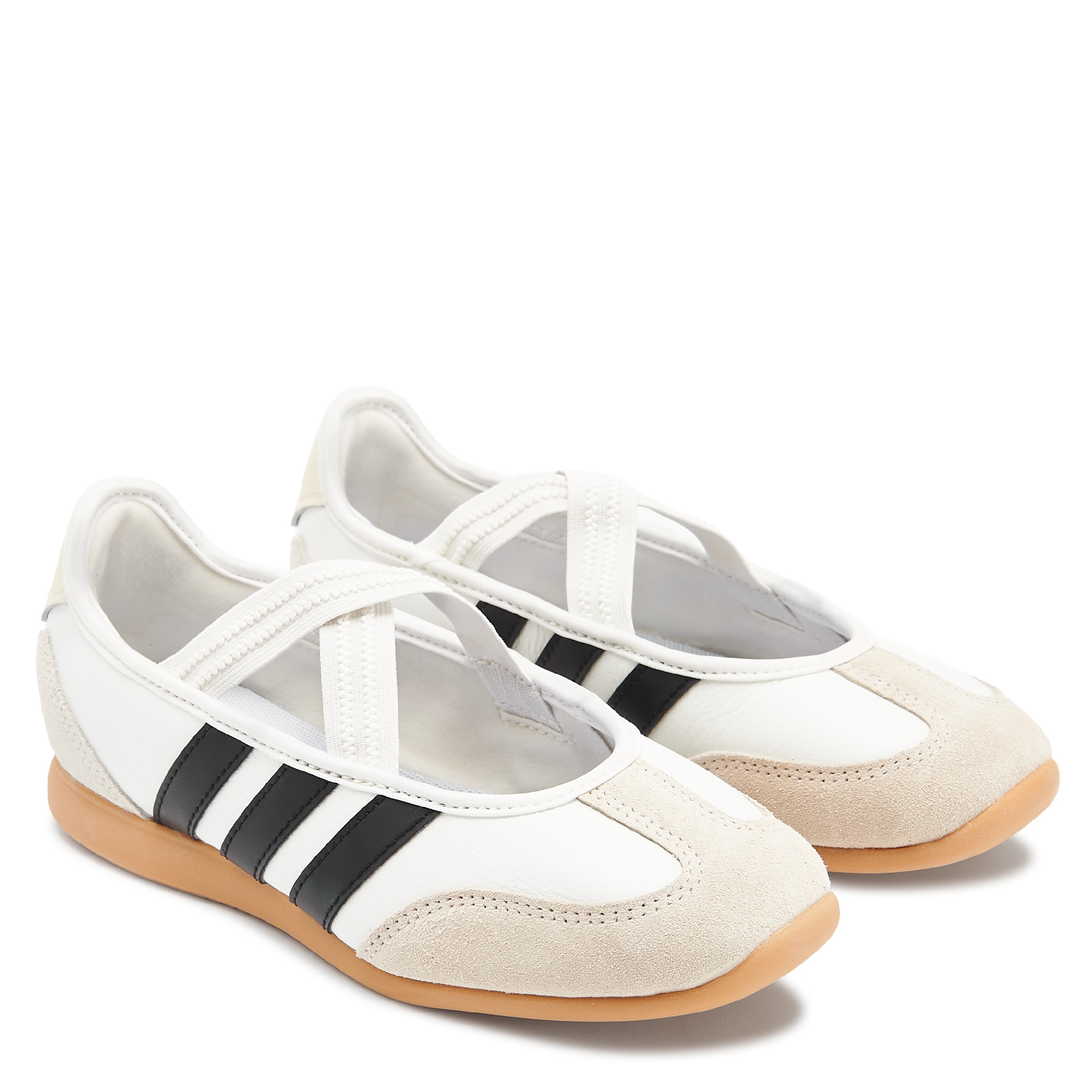 adidas white and black ballerina sneakers