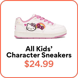 all kids' character sneakers 24.99