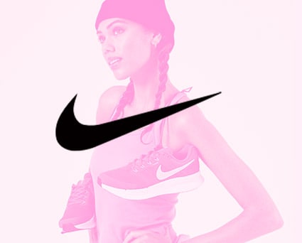nike logo with woman