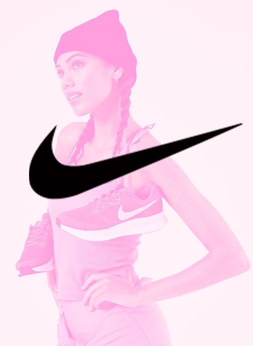 nike logo with woman