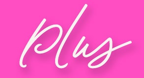 plus on bright pink background