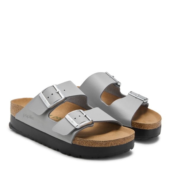 W Birkenstock  Arizona Vegan Platform Sandal by Papillio Stone Coin 46806