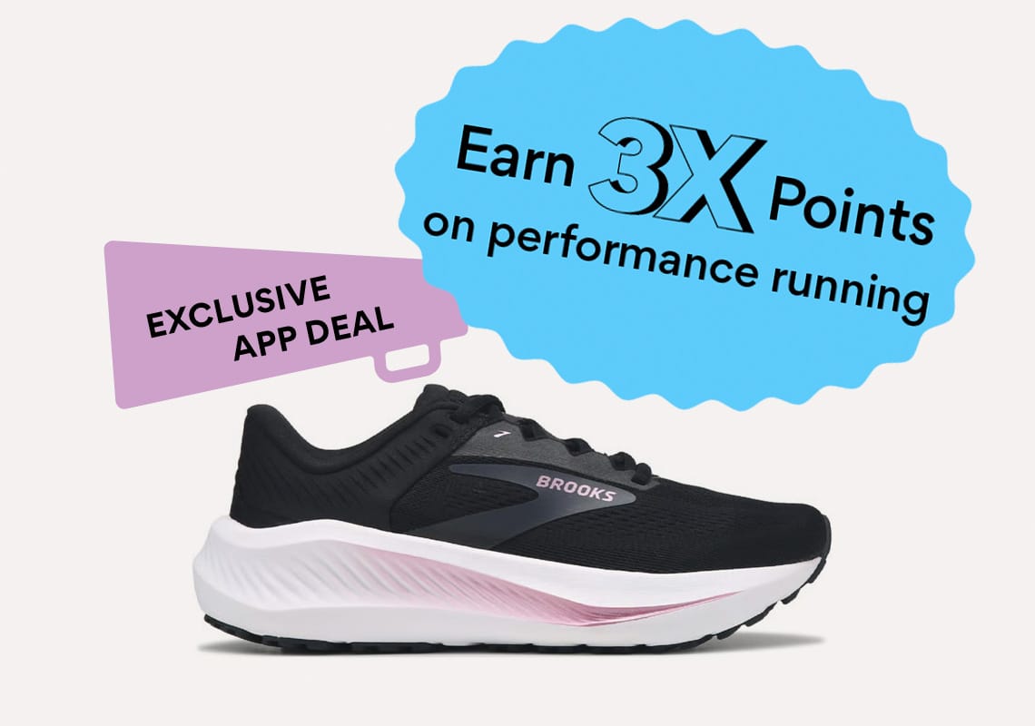 earn 3x points on performance running. exclusive app deal