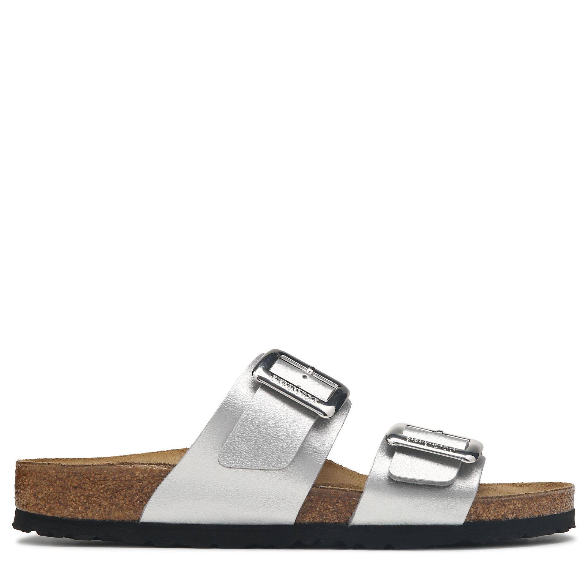 silver birkenstock footbed sandal