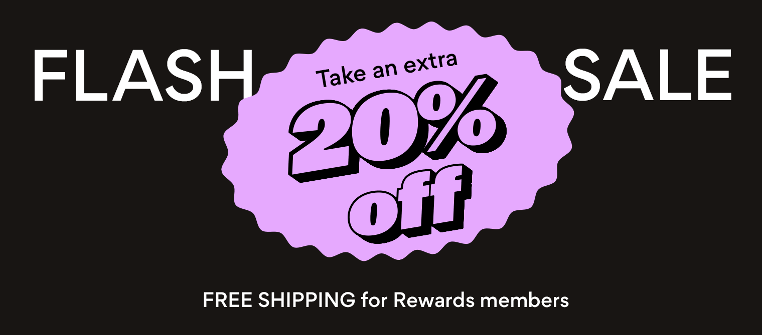 flash sale 20% off plus free shipping for rewards members