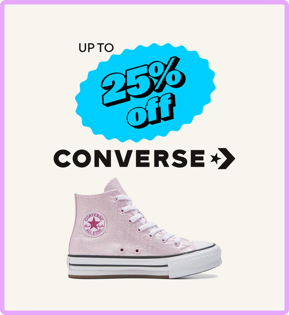 up to 25% off converse
