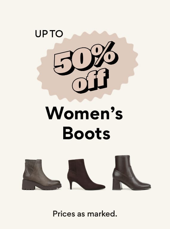 shop women's boots up to 50% off