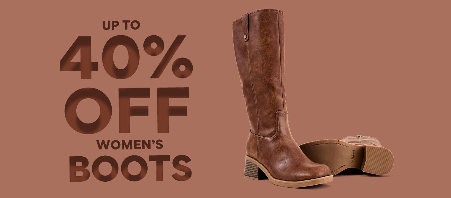 shop women's boots up to 40% off